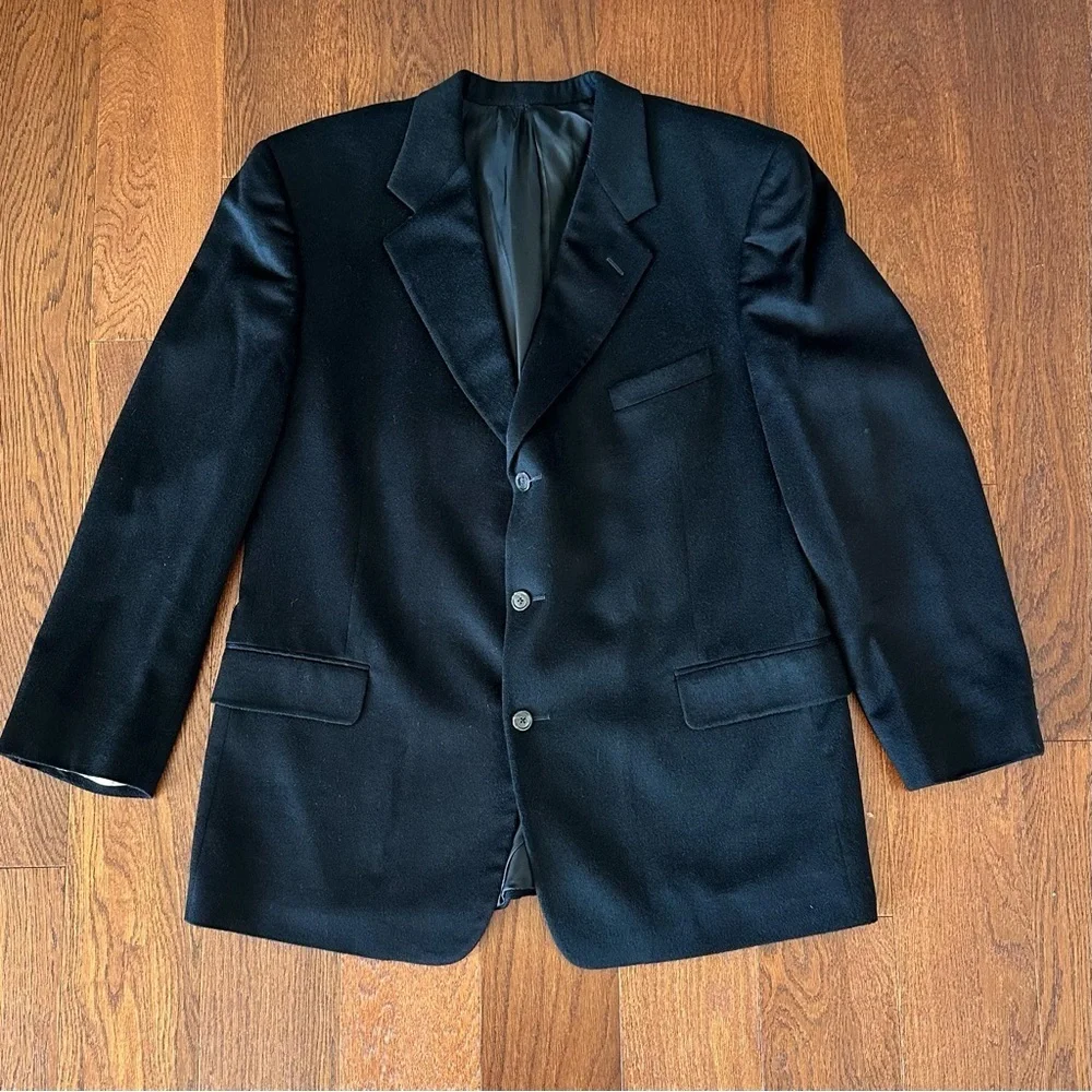 Men’s Coach Black Blazer Suit Jacket Cashmere size 46